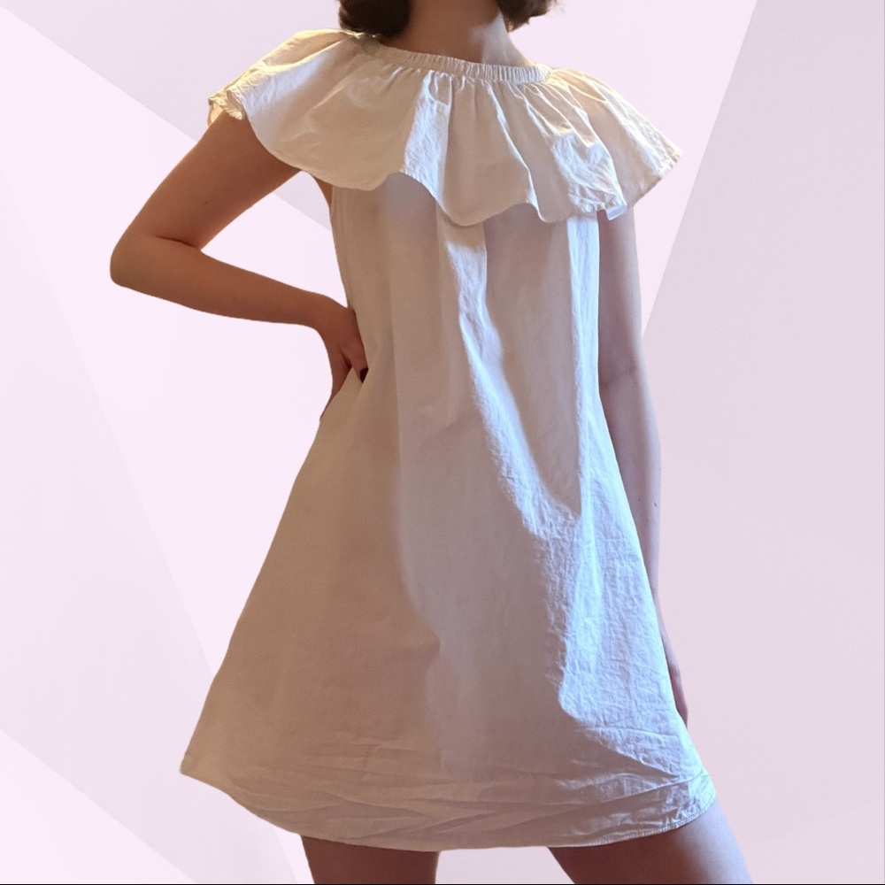 Optima Cottonwear White Ruffle Dress